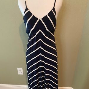 Elan Blue stripe maxi dress